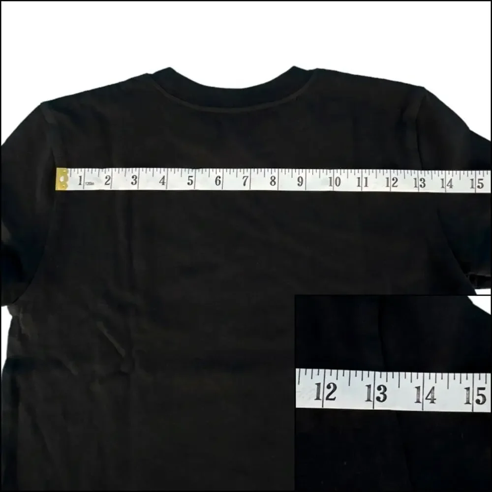 Unisex Kids Tee Shirt Top Crew Neck Short Sleeves No Tags Solid Basic Black